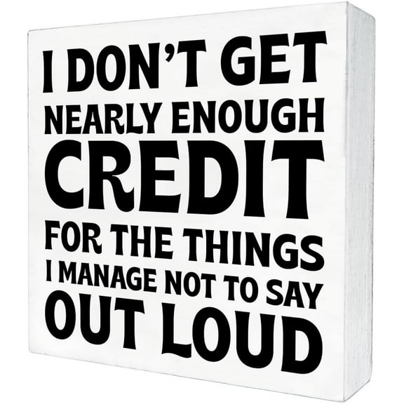 Zomyto 5x5 Inches Funny Office Sign Work Humor Wood Sign Office Desk Signs With Sayings Office Home Shelf Decor