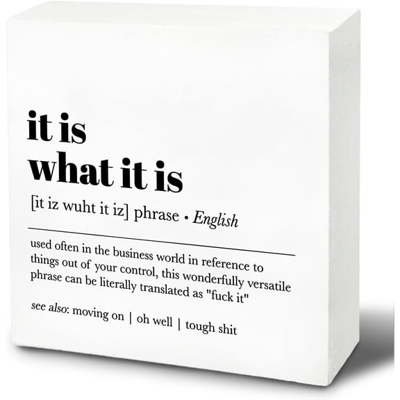 Zomyto 5x5 Inches Funny Office Signs - It is What It is Funny Office Wood Signs, Funny Office Decor