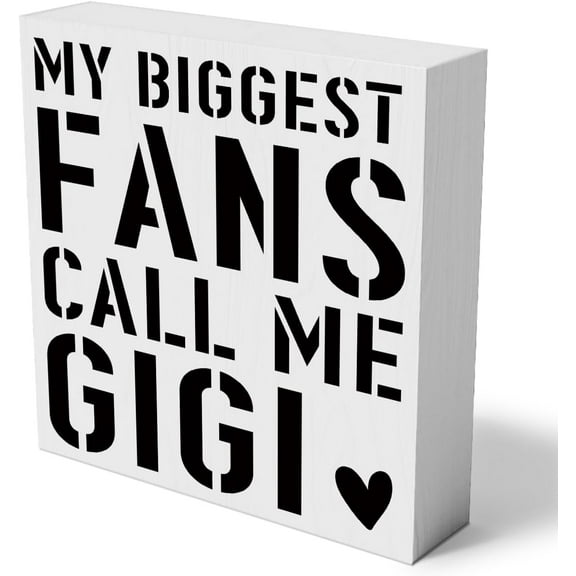 Zomyto 5x5 Inches Gigi Wooden Box Sign Rustic My Biggest Fans Call Me Gigi Wood Box Sign