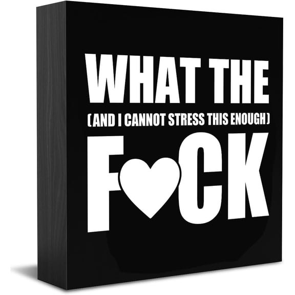 Zomyto 5x5 Inches Office Desk Decor Fun Slogan Decoration Rustic Farmhouse Wooden Box Sign Tabletop Shelf Cubicle Counter Garage