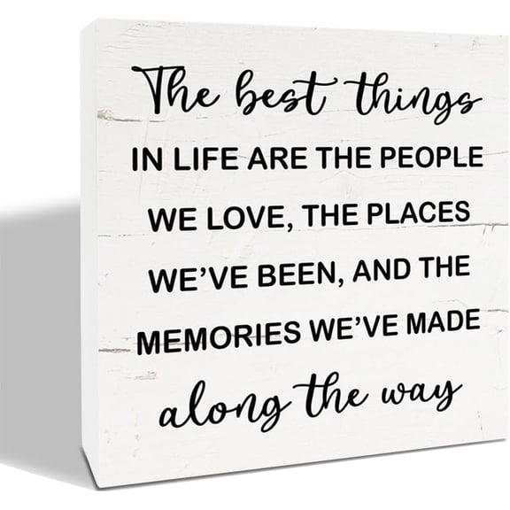 Zomyto 5x5 Inches The Best Things In Life Sign, Inspirational Wood Sign, Family Love Decor Gift for Best Friend