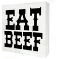 thumbnail image 1 of Zomyto 5x5 Inches Western Wooden Box Sign with Saying Desk Decor Eat Beef Box Sign Wood Plaque Block Sign Rustic Home Cowboy Decor, 1 of 5