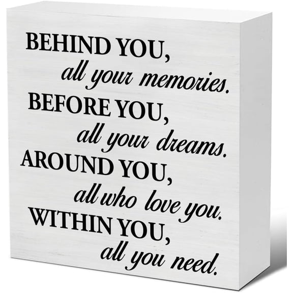 Zomyto 5x5 inches Graduation Quote Decor Graduation Gift for Her Friends Decorative Wooden Block Sign Inspirational Office Decorations for Home Desk Shelf