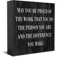 thumbnail image 1 of Zomyto 5x5 inches Inspirational Desk Decor Wooden Box Sign Thank You Employee Appreciation Gift Coworker Gift Black Wood Block Plaque Box Sign, 1 of 6