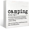 thumbnail image 1 of Zomyto 7"x7" Camping Definition Wood Box Sign Desk Decor Funny Camping Wooden Box Block Sign Decorations, 1 of 5
