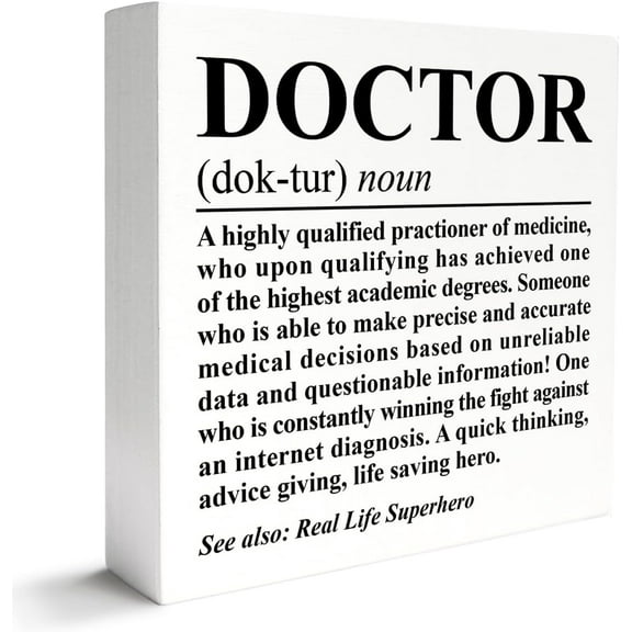 Zomyto 7"x7" Doctors ,Appreciation Thank Yous for Doctor,Doctor Retirement Birthday Christmas,New Doctor Medical Students Graduations,Real Life Superhero,Wooden Box Sign