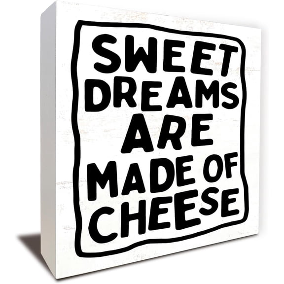 Zomyto 7"x7" Farmhouse Table Kitchen Decor, Sweet Dreams Are Made Of Cheese Kitchen Counter Decor