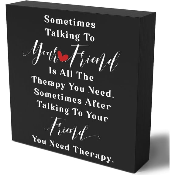 Zomyto 7"x7" Funny Friend Wooden Box Sign Plaque Sometimes Talking to Your Friend Wood Box Sign