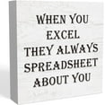 thumbnail image 1 of Zomyto 7"x7" Funny Home Office Desk Decor Rustic Farm house Wood Box Sign Shelf Cubicle Decor Accessories Coworkers Ideas When You Excel They Always, 1 of 6