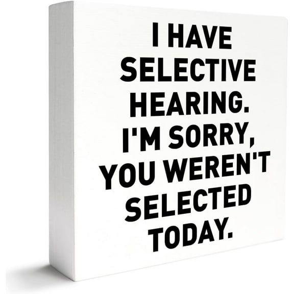 Zomyto 7"x7" Funny Office Decor Wooden Box Sign for Work Women Men,You Weren't Selected,Humor Quotes Offices Boss Coworker