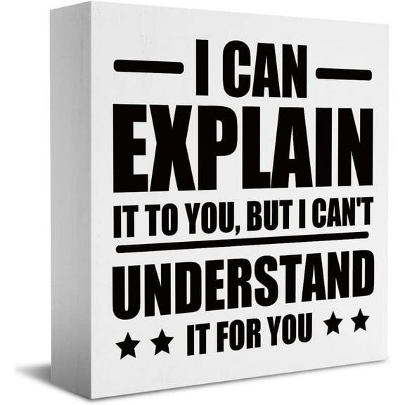 Zomyto 7"x7" Funny Offices for Coworkers Wooden Box Sign Humor Home Office Desk Decor Cheer Up Boss Days for Women Boss Colleague Classroom Shelf Cubicle Table Wall Decor