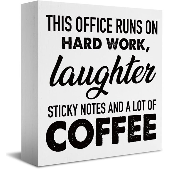 Zomyto 7"x7" Funny Offices for Coworkers Humor Coffee Bar Work Wooden Box Sign Home Office Desk Decor Thank You Retirements