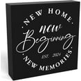 thumbnail image 1 of Zomyto 7"x7" Great s New Home Gift Ideas Great New Home Decor Rustic Home Accessories Decor New Home New Beginning New Memories Wooden Box, 1 of 5