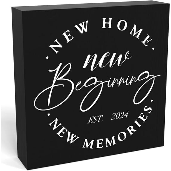 Zomyto 7"x7" Great s New Home Gift Ideas Great New Home Decor Rustic Home Accessories Decor New Home New Beginning New Memories Wooden Box