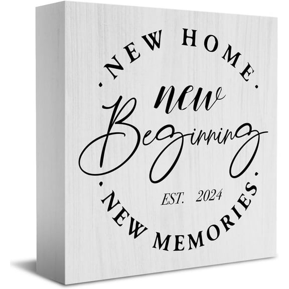 Zomyto 7"x7" Great s New Home Gift Ideas Great New Home Decor Rustic Home Accessories Decor New Home New Beginning New Memories Wooden Box