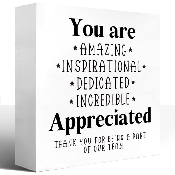 Zomyto 7x7 In Homewarming Retirement Wooden Box Sign,Thank You for Being a Part of Our Team