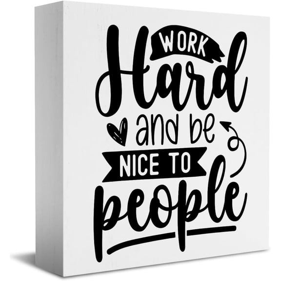 Zomyto 7"x7" Inspirational Offices for Coworkers Wooden Box Sign Home Office Desk Decor Cheer Up Encouraging Coworkers for Boss Colleague Women Shelf Cubicle Table Wall Decor