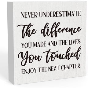 Zomyto 7"x7" Inspirational Retirement Leavings Wooden Box Sign Office Desk Decor Motivational Wood Box Sign