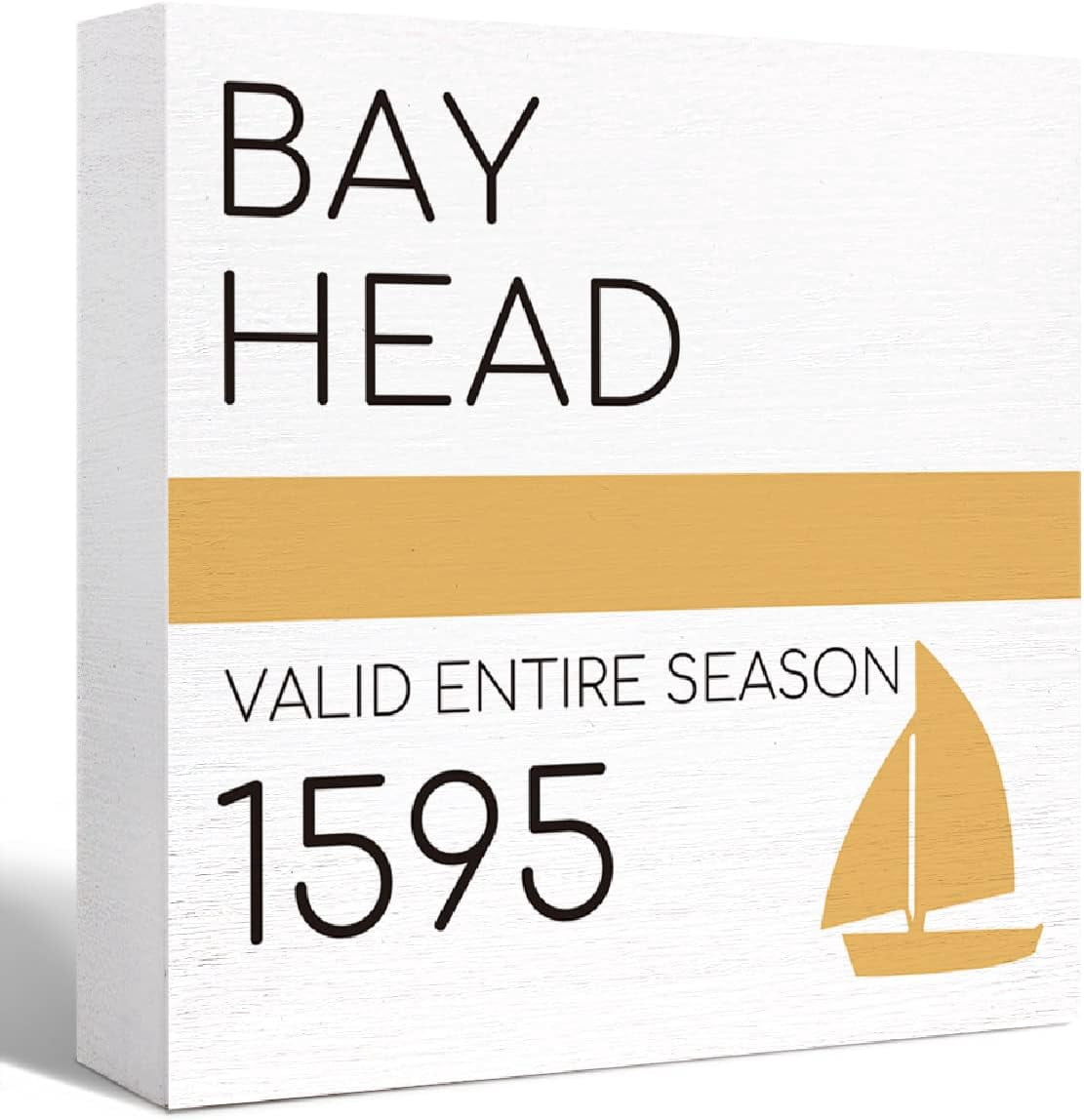 Zomyto 7"x7" Nautical Beach Decor Wood Box Sign Bay Head Sailboat ...