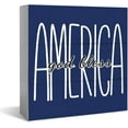 thumbnail image 1 of Zomyto 7"x7" Patriotic 4th of July Decorations Desk Decor Wooden Box Sign, God Bless America Sign Decorations for Independence Day Decor Shelf Office Desk Table Decorations, 1 of 5