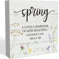 thumbnail image 1 of Zomyto 7"x7" Spring Decor, Spring Decorations for Home Office, Spring Decorations, Spring A Lovely Reminder of How Beautiful Change Wood Sign, Tiered Tray Decorations, 1 of 5