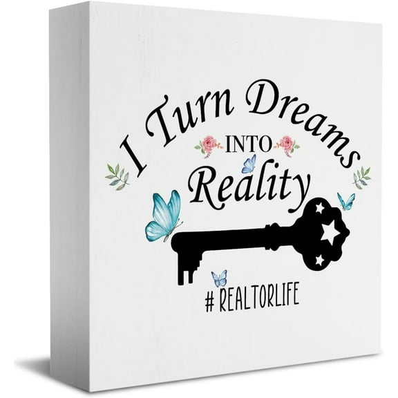 Zomyto 7"x7" Wooden Box Sign Inspirational Realtors Real Estate Agent Supplies Thank You Sign