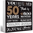 thumbnail image 1 of Zomyto 7"x7" You Have Been Loved for 50 Years Wooden Block Sign,50th Birthday Decorative Wood Box Sign Desk Décor,50th Birthday Gifts,Great 50th Anniversary or 50th Birthday Party Decoration, 1 of 5