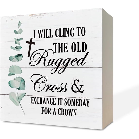 Zomyto 7x7 IN Christian Wooden Box Sign Desk Decor, Positive Scripture Sign, Religious Gift