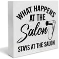thumbnail image 1 of Zomyto 7x7 IN Humor Hair Stylist Sayings Wooden Box Sign Art Desk Decor What Happens at the Salon Stays at the Salon, 1 of 6