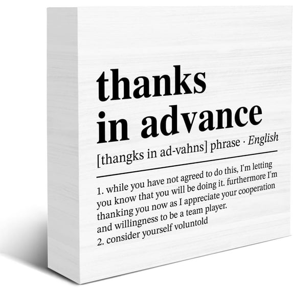 Zomyto 7x7 IN Humor Office Definition Wooden Box Sign Humorous Home Office Wood Sign Decor