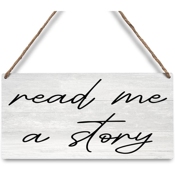 Zomyto 7x7 IN Read Sign Wood Plaque Sign, Read Signs, Read Me A Story Sign