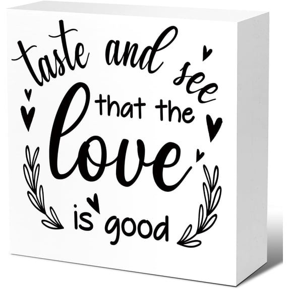 Zomyto 7x7 In Funny Kitchen Wooden Box Sign - Taste and See that the Love is Good