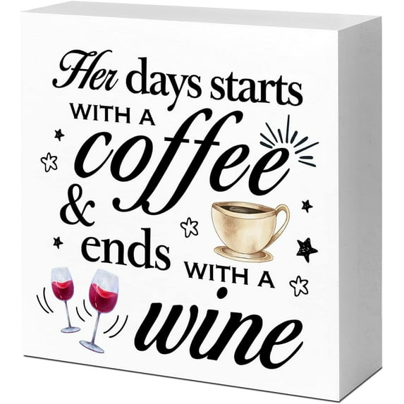 Zomyto 7x7 In Her Days Stars with A Coffee Wooden Box Sign