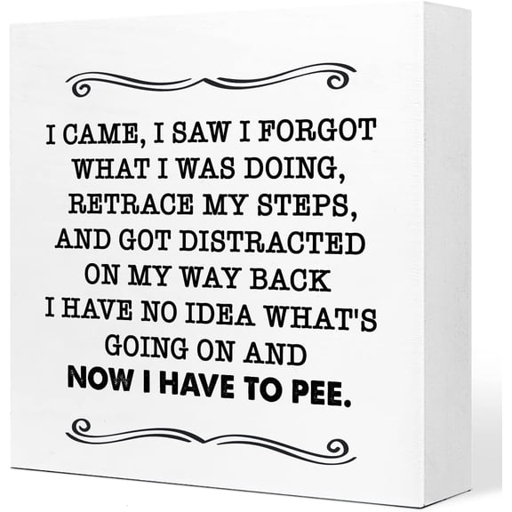 Zomyto 7x7 In I Came I Saw I Forget Wooden Box Sign