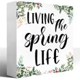 thumbnail image 1 of Zomyto 7x7 In Rustic Spring Wooden Box Sign,Rain Drop Kisses and Flower Wishes Vintage, 1 of 7