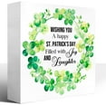 thumbnail image 1 of Zomyto 7x7 In St. Patrick's Day Table Wooden Signs,Wishing You a Happy St.Patrick's Day Wooden Box Sign Desk Decor, 1 of 7