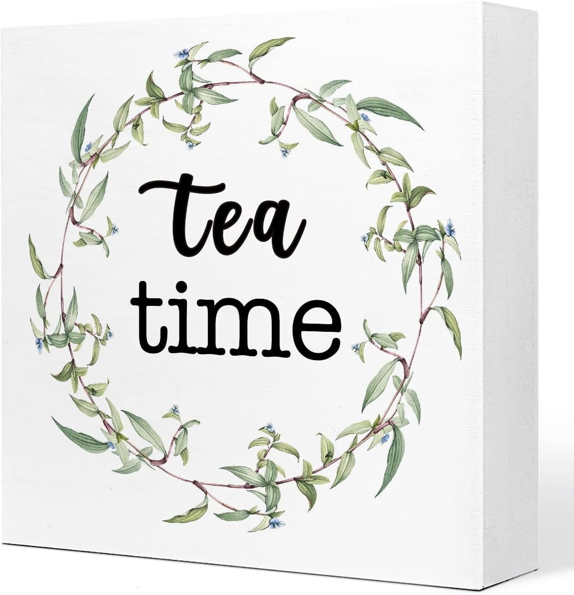 Zomyto 7x7 In Tea Time Wood Sign,Tea Bar Signs Decor,Tea Lover Wooden ...