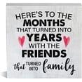 thumbnail image 1 of Zomyto 7x7 Inch Best Friendship Wooden Box Sign Rustic Style Friends That Turned Into Family Wood Block Tabletop Sign Decorative Desk Sign, 1 of 8
