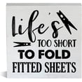 thumbnail image 1 of Zomyto 7x7 Inch Laundry Life Quote Wooden Box Sign Rustic Style Laundry Room Wood Block Tabletop Sign for Home Bathroom Shelf, 1 of 8