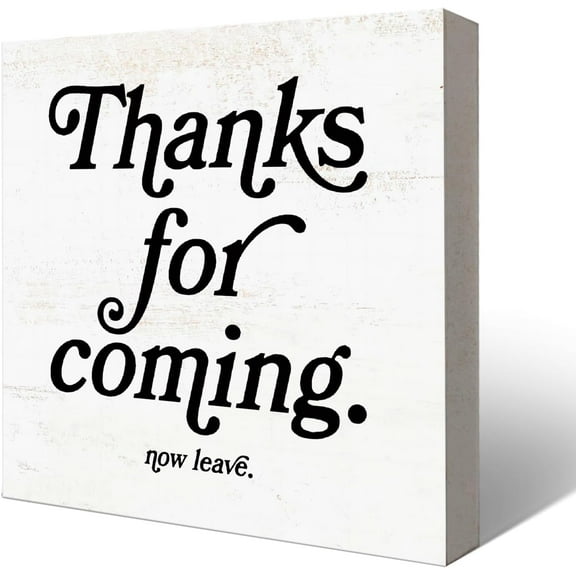 Zomyto 7x7 Inches Funny Welcome Sign,Wooden Box Welcome Sign for Front Door,Funny Door Signs,Wood Welcome Sign for Front Door,Thank You for Coming Sign,