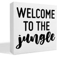 thumbnail image 1 of Zomyto 7x7 Inches Nursery Table Decor, Nursery Decor for Baby Boys Girls, Welcome to The Jungle, Wooden Box Sign, 1 of 5