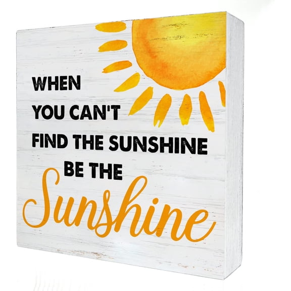 Zomyto 7x7 Inches You are My Sunshine Sun Quote Wood Box Sign Decor Country Sunshine Wooden Box Signs with Sayings Desk Decoration Summer Sign