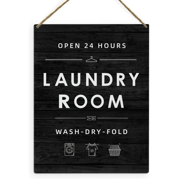 Zomyto 8"x10" Laundry Room Decor - Laundry Room Wooden Sign Hanging Decor for Laundry Room, Laundry Room Signs Wall Decor And Accessories, Bathroom Laundry Room Decor