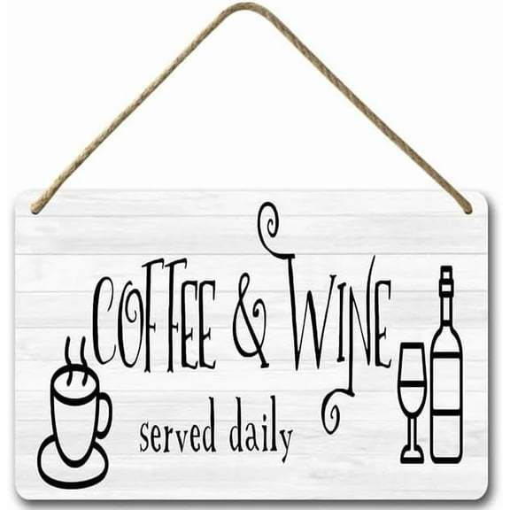 Zomyto 8x12 IN Coffee and Wine Bar Signs,Home Wall Decor Sign Coffee Station Bar Sign, Wood Signs with Sayings Signs Dcor,Coffee Bar Decor Gift A01