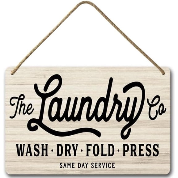 Zomyto 8x12 IN The Laundry Co. Wash Dry Fold Press Rustic Wood Wall Sign,Home Laundry Room Wall Decor,Laundry Room and Accessories