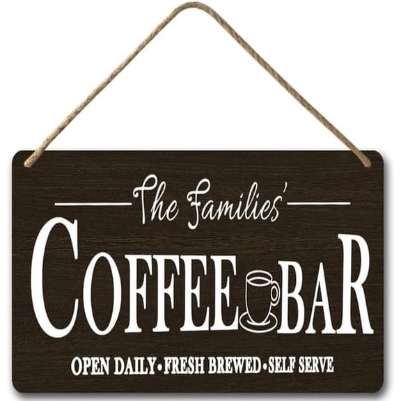 Zomyto 8x12 IN Retro Coffee Bar Wall Plaques Wine Bar Dcor Sign,Farmhouse Style Signs Wood Signs Decorative Signs And Plaques,Rustic Wood Sign CF-A05