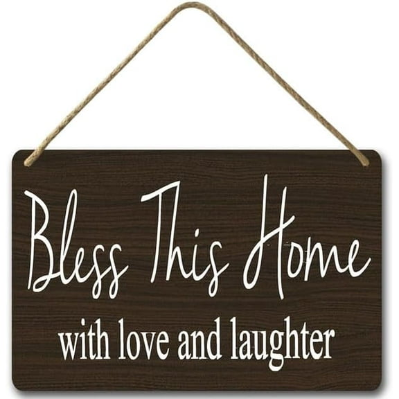 Zomyto 8x12IN Bless This Home with Love and Laughter Wall Sign,Blessed Family Sign,Farmhouse Decor,Housewarming Gifts A02