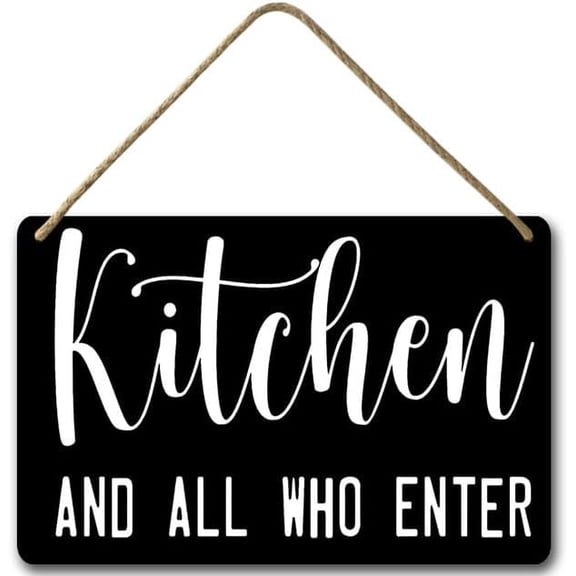 Zomyto 8x12IN Funny Kitchen Rules Hanging Kitchen Sign,Farmhouse Decor Wall Art,Kitchen Hanging Printed Wooden Plaque Dcor A02