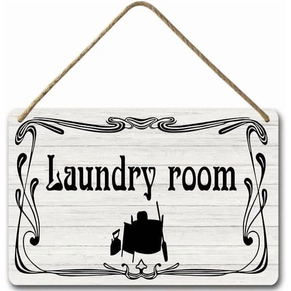 Zomyto 8x12IN Rustic Farmhouse Laundry Signs,Laundry Room Decor and Accessories,Rustic Wood Laundry Room Sign Wall Hanging Decor A02