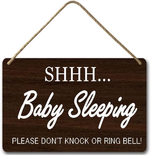 Zomyto 8x12IN Shhh... Baby Sleeping Hanging Sign Plaque, Do Not Knock ...